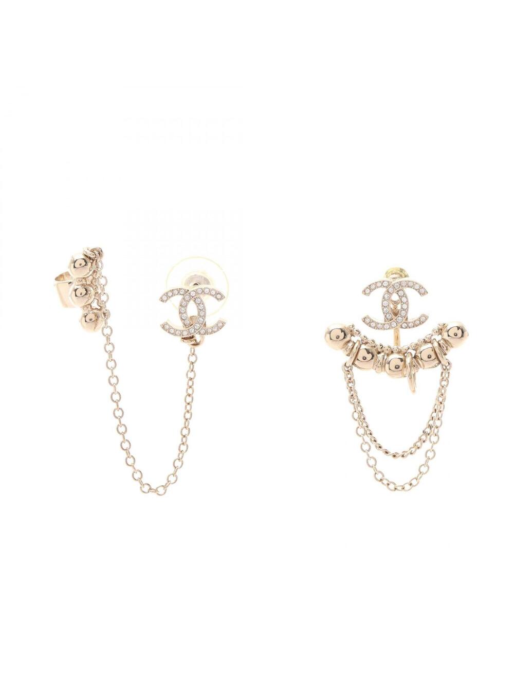 Chanel Cc Logo Earrings Metal Gold-Tone #351476C13B